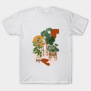 Abstract House Plants, Bohemian Plant Composition 4 T-Shirt